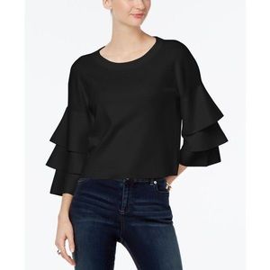 🔥Black flutter sleeved sweater by INC
